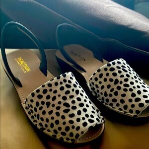 ReactionKenneth Cole Calf Hair Sling Back Peep Toe  Darling Wedges Size 5.5